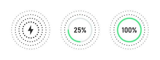 Wireless charger battery percentage. Phone charge simple illustration. Vector scalable graphics