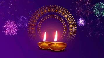 criativo diwali Projeto celebração vídeo com fogo de artifício fundo video