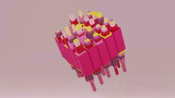 3d sfondo astratto. soddisfacente astratto animazione. movimento geometrico cubi. 4k senza soluzione di continuità loop video. video