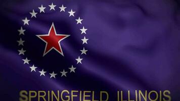 springfield Illinois USA flagga slinga bakgrund 4k video