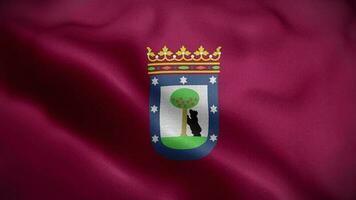 Madrid Stadt Spanien Flagge Schleife Hintergrund 4k video