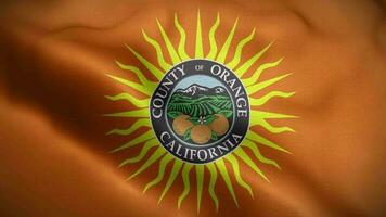 naranja condado California Estados Unidos bandera lazo antecedentes 4k video