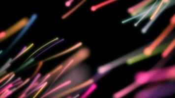 Abstract background with glowing particles and light streaks of fiber optics Animation of seamless looping video