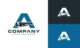 letter A wrench adjustable logo vector