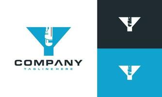 letter Y wrench adjustable logo vector