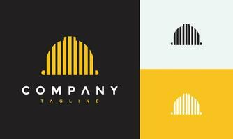 lined logo construction hat vector