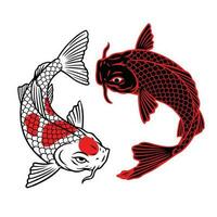 tatuaje koi japonés diseño vector