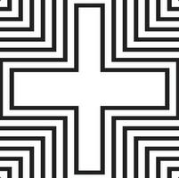 Cross Geometric Pattern, Isolated Background. vector