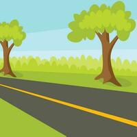 Road And Trees, Isolated Background. vector