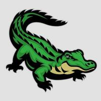 mascota logo de verde cocodrilo vector