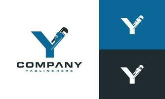 letter Y wrench adjustable logo vector
