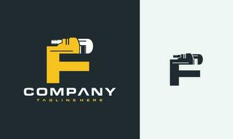 letter P wrench adjustable logo vector