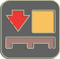 Icon use pallet. Packaging symbol elements. Icons in embossed style. Good for prints, posters, logo, product packaging, sign, expedition, etc. vector