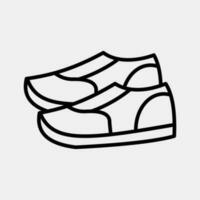 Icon shoes. School and education elements. Icons in line style. Good for prints, posters, logo, advertisement, infographics, etc. vector