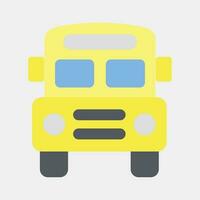 Icon school bus. School and education elements. Icons in flat style. Good for prints, posters, logo, advertisement, infographics, etc. vector