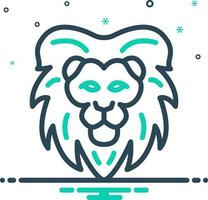 mix icon for lion vector