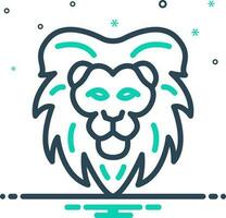 icono de mezcla para león vector