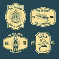 Set of Vintage Sailing Nautical Badge vector