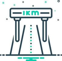 mix icon for kilometers vector