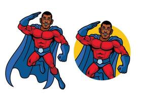 Set Mascot of Black Superhero vector