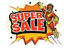 Comic Style Super Sale Superhero vector