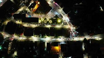 Aerial look down Ayer Itam, Penang town video