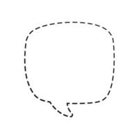 Geometric square comic speech bubble balloon made of dotted dashed line doodle vector illustration