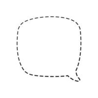 Geometric square comic speech bubble balloon made of dotted dashed line doodle vector illustration