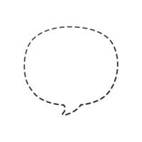 Round comic speech bubble balloon made of dotted dashed line vector illustration