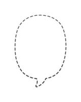 Geometric comic speech bubble balloon made of dotted dashed line doodle vector illustration