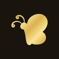 Gold Butterfly Logo. Abstract golden butterfly silhouette icon vector illustration.