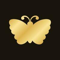 Gold Butterfly Logo. Abstract golden butterfly silhouette icon vector illustration.