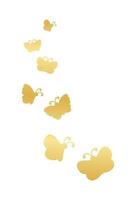 Golden butterflies vector illustration. Beautiful gold butterfly silhouettes with different shapes wings. For invitation, fashion, decorative abstract design elements.