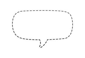 Geometric comic speech bubble balloon made of dotted dashed line set vector