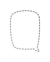 Geometric comic speech bubble balloon made of dotted dashed line doodle vector illustration