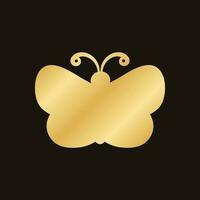 Gold Butterfly Logo. Abstract golden butterfly silhouette icon vector illustration.