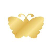 Gold Butterfly Logo. Abstract golden butterfly silhouette icon vector illustration.