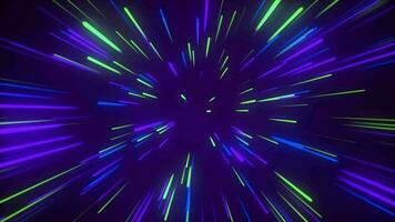 glühend Neon- Linien Zoomen Hintergrund Animation video