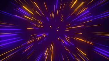 Glowing neon lines zoom background animation video