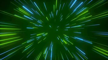 Glowing neon lines zoom background animation video