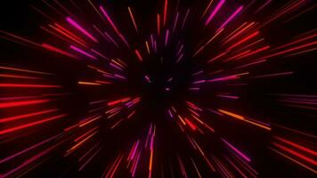 Glowing neon lines zoom background animation video