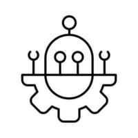 robot automation system outline icon vector illustration