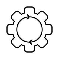 sistema reiniciar circulo automatización contorno icono vector ilustración