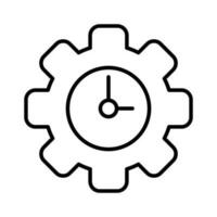 clock setting gear automation outline icon vector illustration