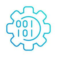 binary system automation gradient outline icon vector illustration