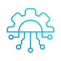 circuit system automation gradient outline icon vector illustration