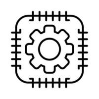 system core automation outline icon vector illustration