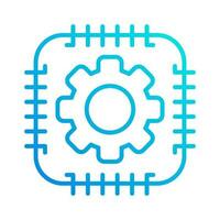 chipset system automation gradient outline icon vector illustration