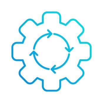 engranaje y circulo sistema automatización degradado contorno icono vector ilustración