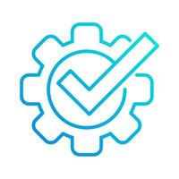 verify check system automation gradient outline icon vector illustration